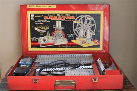 1946 erector set in metal box|old erector sets.